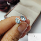 Sky Blue Topaz Stud Earring, Handmade Bridal Earring, 925 Sterling Silver Earring, Dainty Topaz Jewelry, Blue Gemstone, Anniversary Gift
